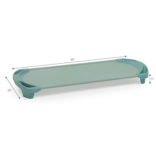 Angeles SpaceLine Nap Cot, Kids Daycare and Preschool Sleeping Cot, Standard Size, Teal Green