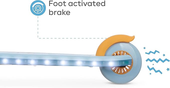 3D Kick Scooter for Kids, Self-Balancing 3 Wheeled Light Up Scooter with Extra Wide Anti-Slip Deck, Rear Brake, Lean to Steer, Lightweight Design, for Kids 3 and up, 75 LB Limit