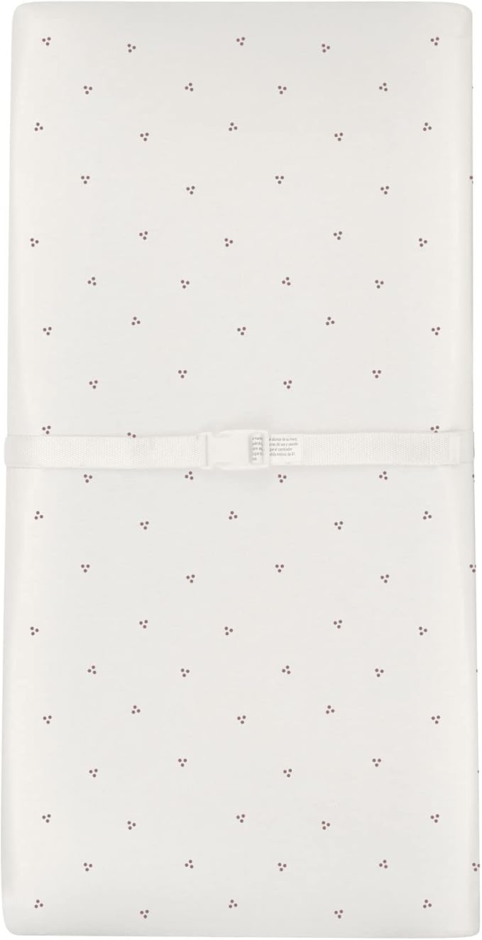 Ely's & Co. Patent Pending Waterproof Changing Pad Cover Sheets, 100% Cotton with Waterproof Lining – 2 Pack Fitted Cradle Sheet Set, Berry and Cluster Dot (Lavender) 34” x 17”