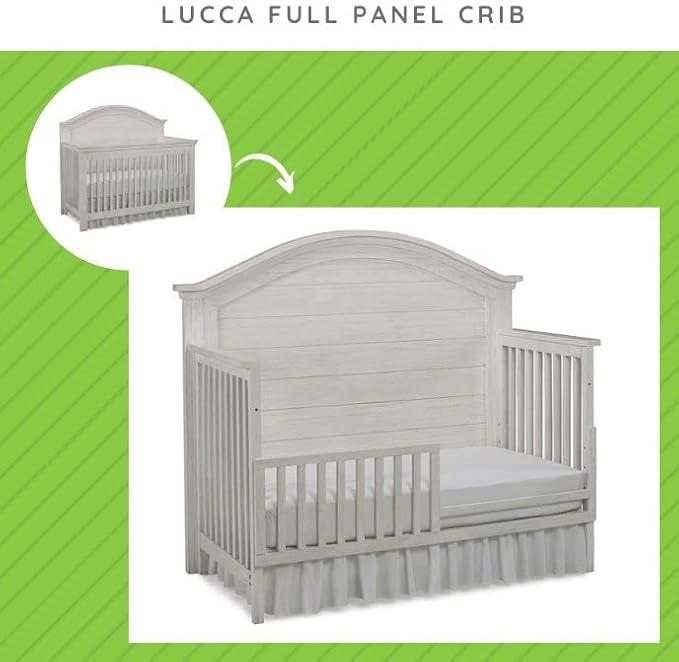 Toddler Bed Safety Guard Rail for Dolce Babi Convertible Cribs - Solid Wood Rail for Convertible Crib to Toddler Bed Conversion - Safety Bed Rail for Children (Seashell)