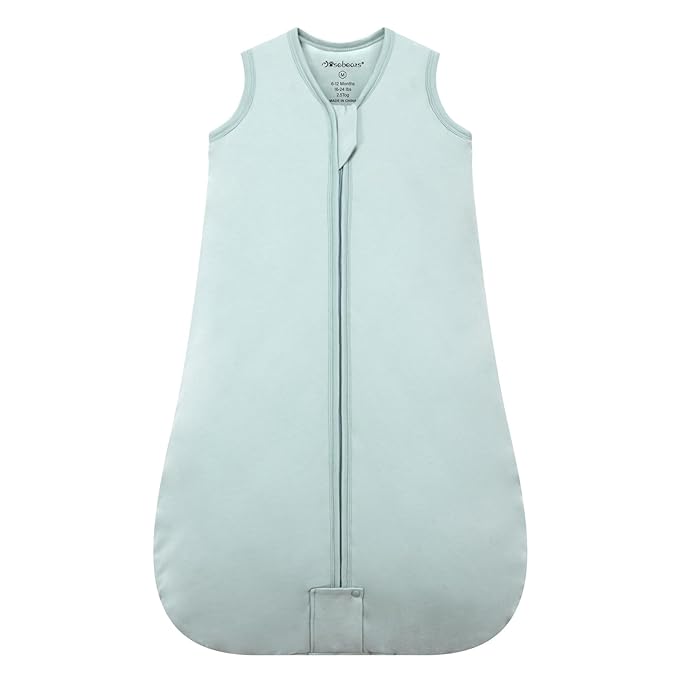 Mosebears Sleep Sack Baby Winter Wearable Blanket with 2-Way Zipper,2.5 TOG Cotton Sleep Sack Unisex (Calm Sage, 0-6 Months)