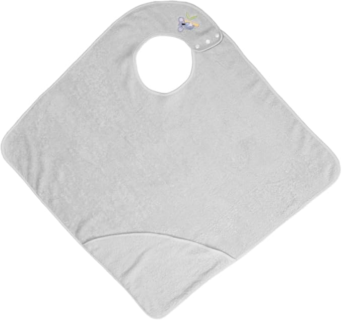 Hooded Baby Towel Hands Free Newborn Apron Towel Cotton Bath for Babies Toddlers 90x90 cm Grey