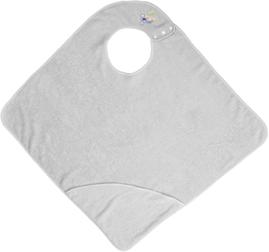 Hooded Baby Towel Hands Free Newborn Apron Towel Cotton Bath for Babies Toddlers 90x90 cm Grey