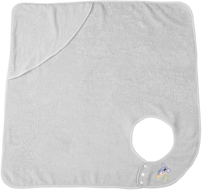 Hooded Baby Towel Hands Free Newborn Apron Towel Cotton Bath for Babies Toddlers 90x90 cm Grey