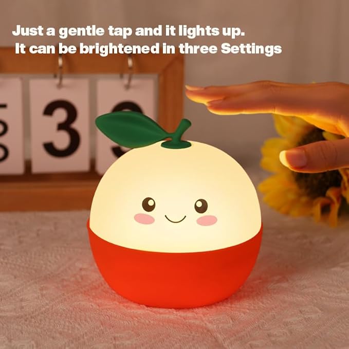 DNBFLLK Tangerine Night Light,Cute Orange Sleep Light,Night Light for Kids,Charming lamp Decoration for Children's Rooms, Delightful Gifts for Baby Boys and Girls, Christmas Presents