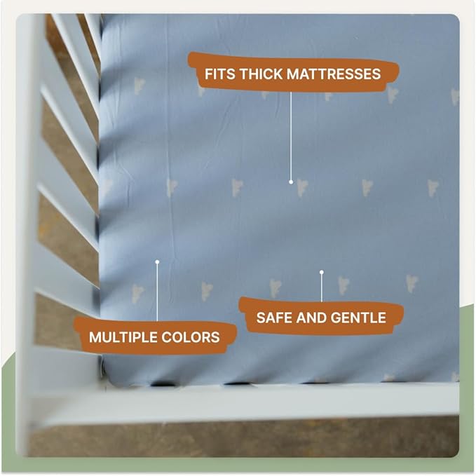 Parker Baby Soft & Durable Fitted Baby Crib Sheets | Snug Fit for Standard Crib Mattresses | Machine Washable, Fade-Resistant & Modern Nursery Designs