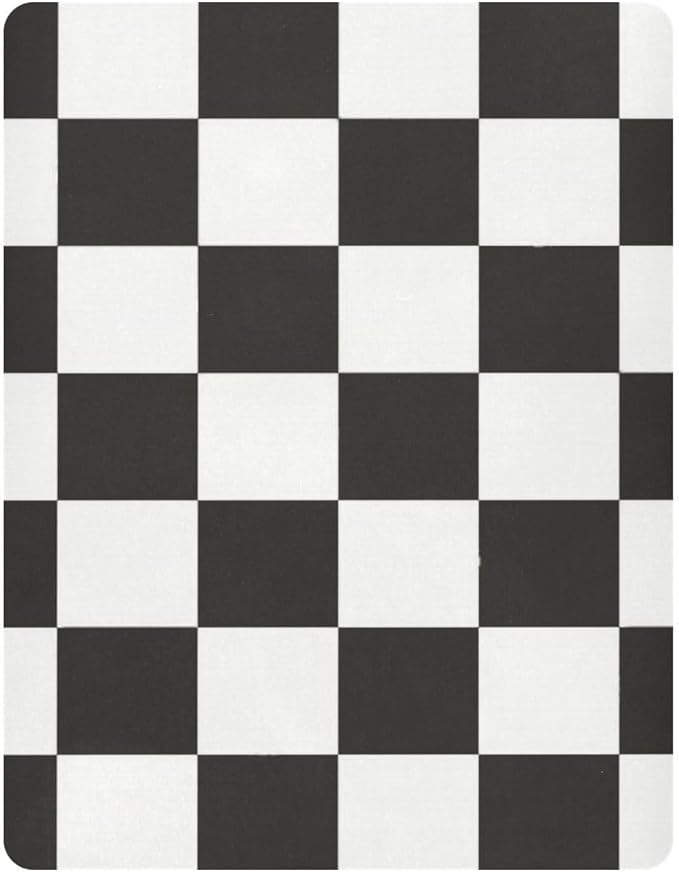 Checkered Black Crib Sheets Standard Crib Toddler Mattresses Cover Fitted Baby Bed Sheet Breathable Crib Mattress Sheet for Girls Boys 39''x27''x9''