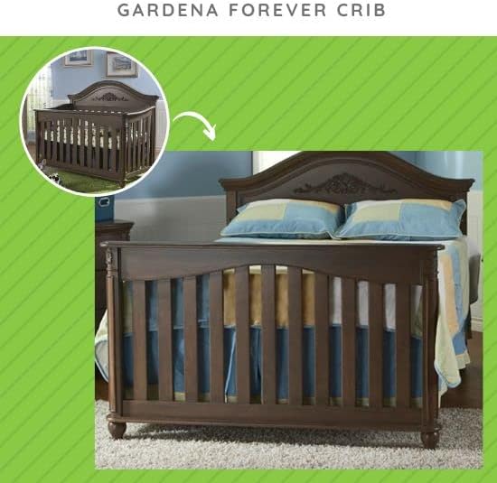 Full-Size Conversion Kit Bed Rails #1216 for Pali Convertible Cribs - Solid Wood Rail - Toddler and Adult Bed Rail for Full-Size Beds - Essential Nursery & Baby Furniture (Slate)