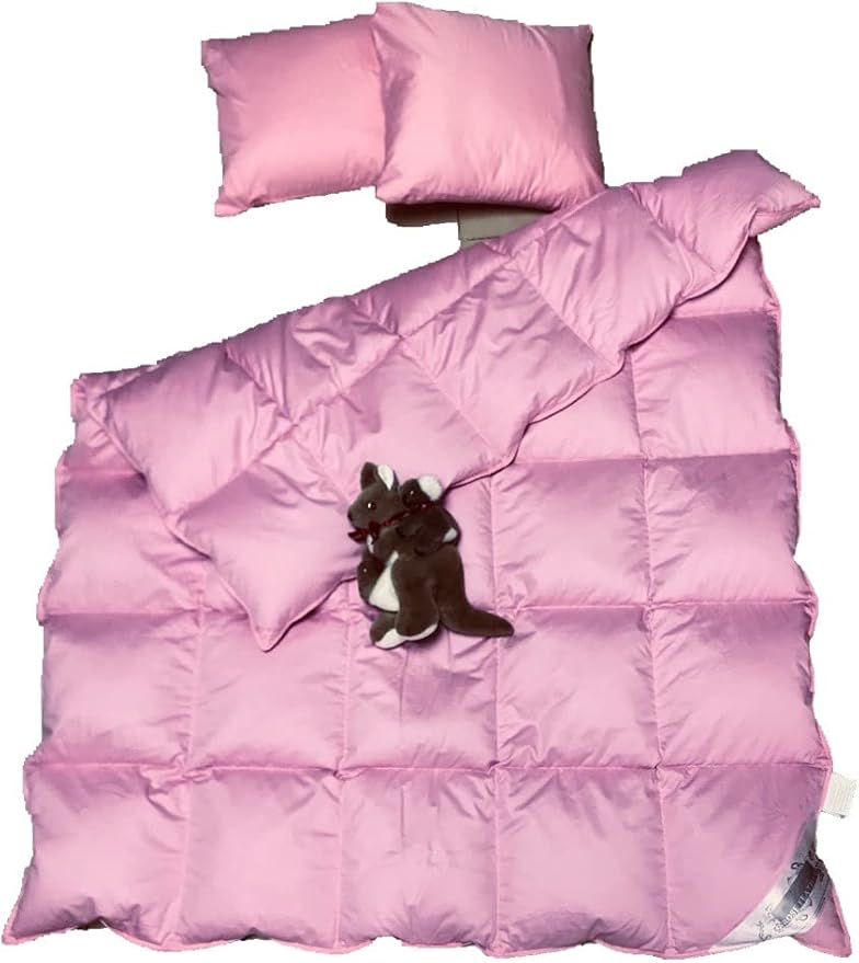 Toddler/Travel/Crib Goose Down Comforter Duvet/Blanket Multifunctional,100% Organic Cotton Washable Unisex Kids,All Season,Pink 47x60