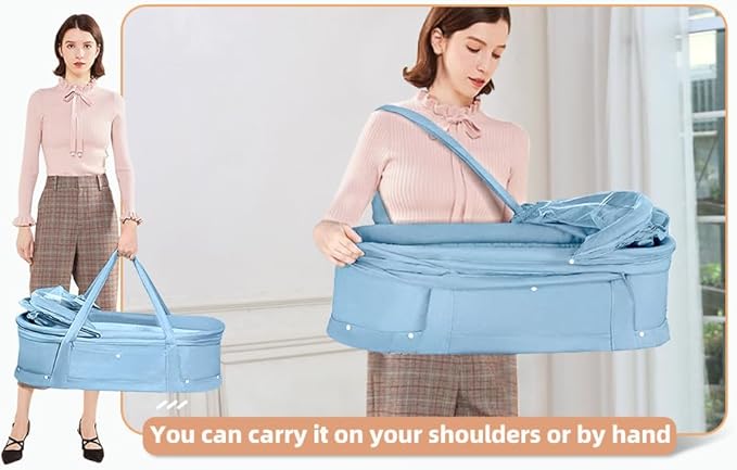 Baby Travel Bassinet Portable Bassinet (Light Blue)