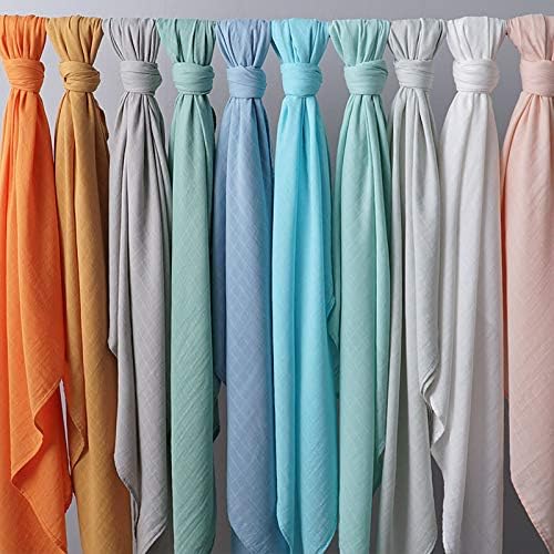 Ali+Oli Muslin Swaddle Blanket for Baby (Taupe) Large 47" x 47" Soft Rayon Made from Bamboo & Organic Cotton, Machine Washable Receiving Blanket Wrap for Newborn to Toddler
