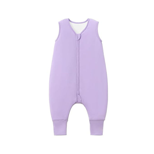 Baby/Toddler Sleep Sack with Legs, Rayon from Bamboo 95% + 5% Spandex, 1.0 TOG, 2‑Way Zipper Sleeping Bag, Walker‑Friendly 6-12M Purple