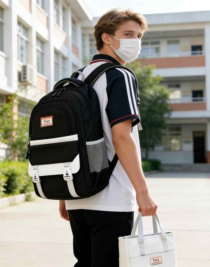 Asge Kids Backpacks for Girls School Book Bags for Teens Boys with Laptop Compartment - Ergonomic Design
