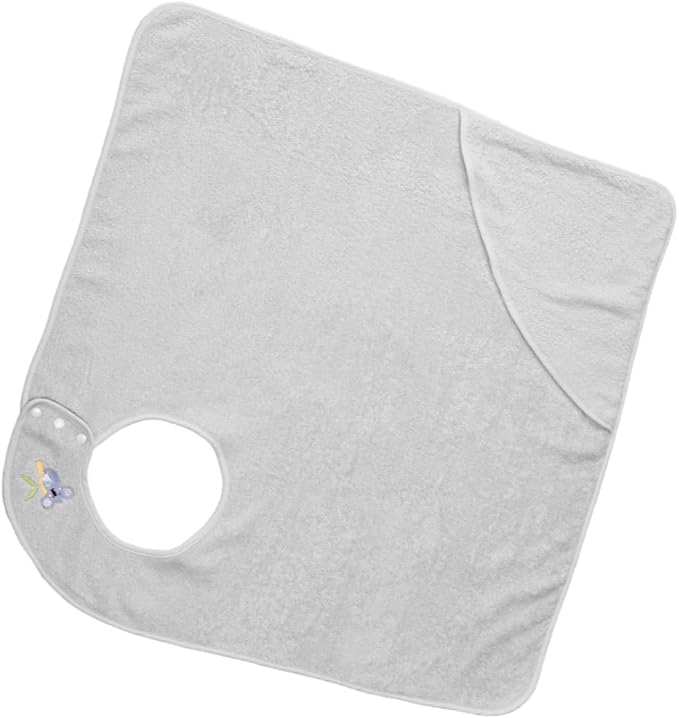 Hooded Baby Towel Hands Free Newborn Apron Towel Cotton Bath for Babies Toddlers 90x90 cm Grey