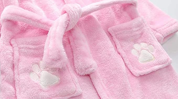 Kids Little Boys Girls Coral Fleece Bathrobe Unisex Kids Robe Pajamas Sleepwear