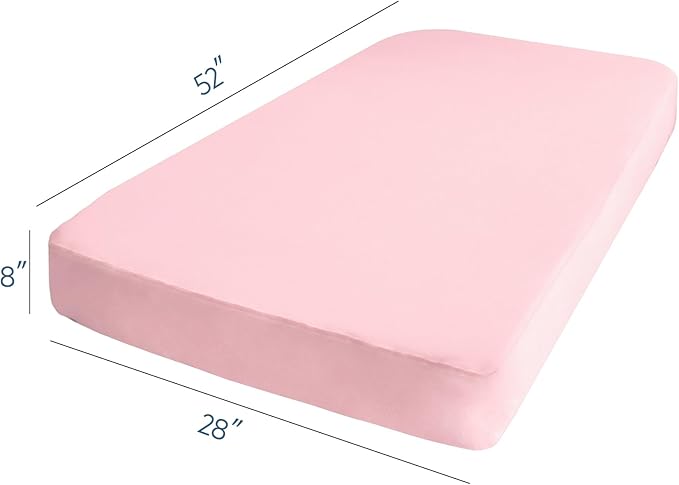 Stretchy Crib Sheets for Boys or Girls, 4 Pack Fitted for Standard Crib and Toddler Mattress 52" x 28", Soft and Breathable Neutral, Grey & Pink