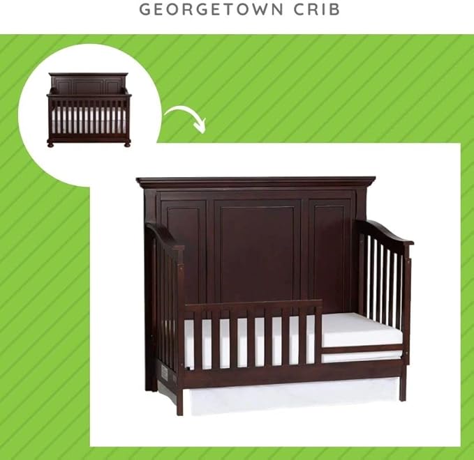 Toddler Bed Safety Guard Rail for Kingsley & Centennial Convertible Cribs - Solid Wood Rail for Convertible Crib to Toddler Bed Conversion - Safety Bed Rail for Children (Rosewood)
