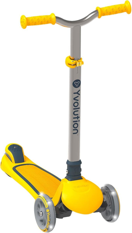 Yvolution Y Glider Air Scooter for Kids, 3 Wheel Scooter for Toddlers 4 Adjustable Height Glider with Kick Scooters, Lean to Steer with LED Flashing Light for Children Ages 3+ Years Old