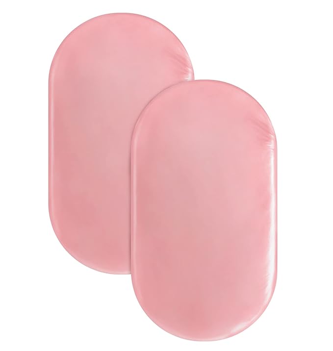 Bassinet Sheets for Baby Girl 1 Pack, Satin Bassinet Sheet Soft Fitted Bassinet Sheet for Baby Hair Silk Feeling Sheet for Rectangle, Hourglass, Oval Cradle or Bassinet Pad＆Mattress, Pink