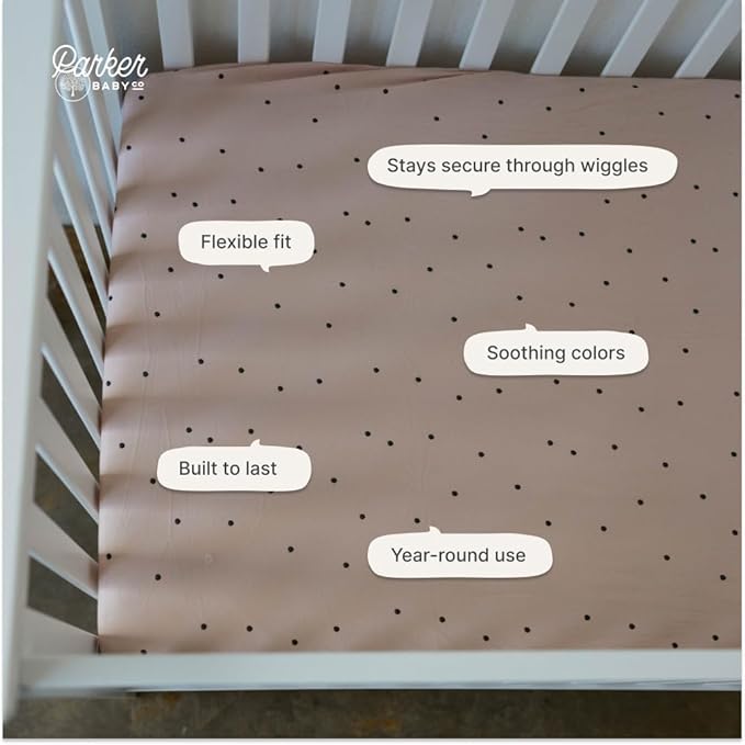Parker Baby Soft & Durable Fitted Baby Crib Sheets | Snug Fit for Standard Crib Mattresses | Machine Washable, Fade-Resistant & Modern Nursery Designs