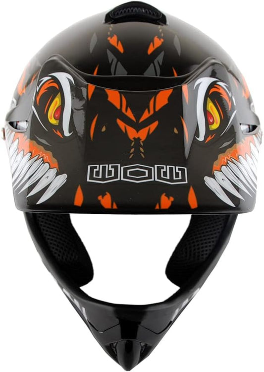 WOW Youth Kids Motocross BMX MX ATV Dirt Bike Dianosour Helmet Dragon + Goggles + Martian Youth Glove Bundle: HJOY MG Bundle