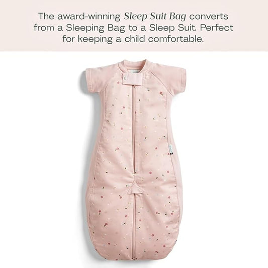 ergoPouch Sleep Suit Bag 1.0 TOG – Baby Sleep Sack & Wearable Blanket, 2-in-1 Convertible Sack to Suit with Legs for Safe Movement, Regulates Temperature Overnight, Unisex (3-12 Months, Daisies)