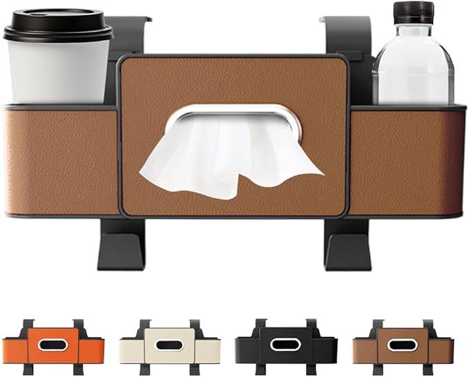 Coloday 3 In 1 Car Backseat Organizer, 2026 New Multifunctional Back Seat Car Organizer for Hold Phones, Upgrade Car Seat Back Storage Box Keep Your Ride Clean Organized (Brown)