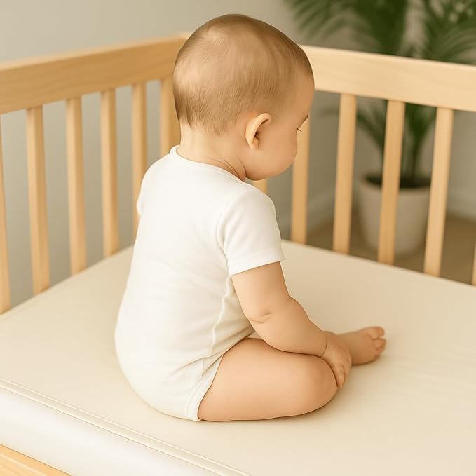 Organic Crib Mattress Protector - Flat Sheet Water Resistant Liner Pad, Breathable, Skin Friendly, Chemical-Free Pure Cotton [GOTS-Certified] for Bassinet (30"x15") - Pack of 2