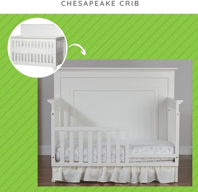 Toddler Bed Safety Guard Rail for Kingsley & Centennial Convertible Cribs - Solid Wood Rail for Convertible Crib to Toddler Bed Conversion - Safety Bed Rail for Children (White)
