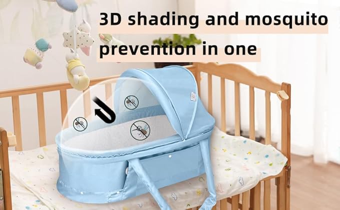Baby Travel Bassinet Portable Bassinet (Light Blue)