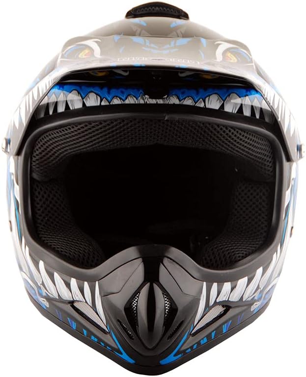 WOW Youth Kids Motocross BMX MX ATV Dirt Bike Dianosour Helmet Dragon + Goggles + Martian Youth Glove Bundle: HJOY MG Bundle