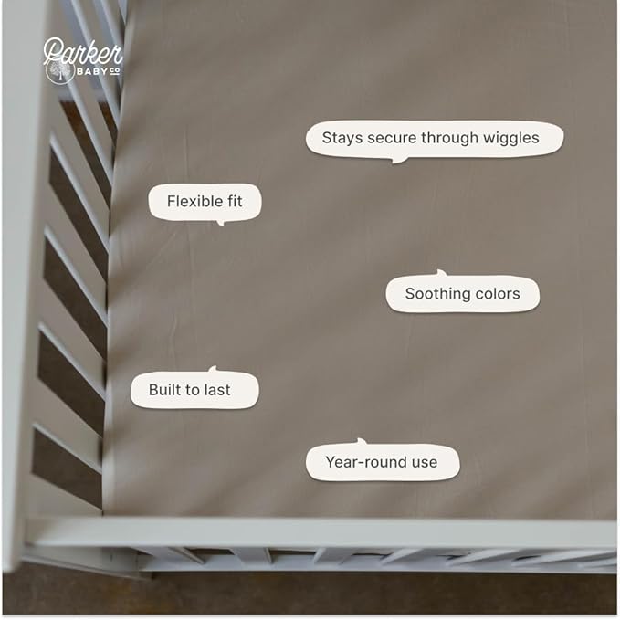 Parker Baby Soft & Durable Fitted Baby Crib Sheets | Snug Fit for Standard Crib Mattresses | Machine Washable, Fade-Resistant & Modern Nursery Designs