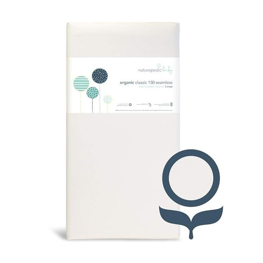 Naturepedic Organic Baby Crib Mattress - Classic 144 Coil 2-Stage Infant & Toddler Mattress - Waterproof Baby Bed Mattress for Crib - Non-Toxic Standard