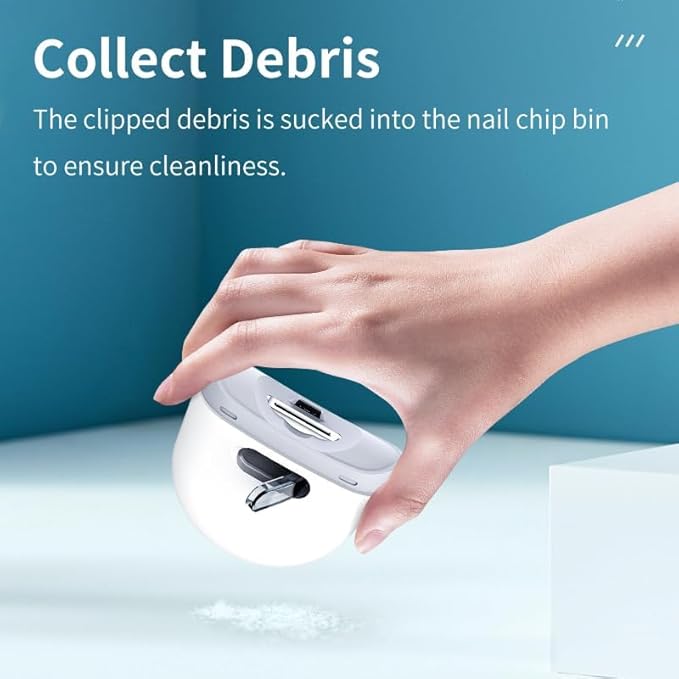 Electric Nail Clipper,Automatic Baby Electric Nail Trimmer,2 Speed Nail Clipper, Rechargeable Nail Kit for Elderly, Baby Nail Trimmer Electric,LED Light Manicure Set,Nail Clippers Gift for Kids,Adult