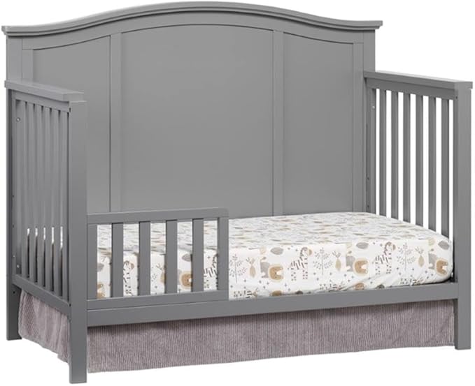 Pemberly Row Contemporary Wood Guard Rail in Dove Gray Finish