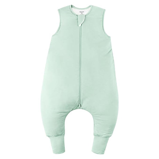 Rayon Made From Bamboo Sleep Sack 3t-4t 0.5 Tog Ultra Soft Summer Toddler Sleep Sack 36-48 Months with Feet 2-Way Zipper Lightweight Baby Sleeping Bag with Legs Thin Baby Wearable Blanket-Green