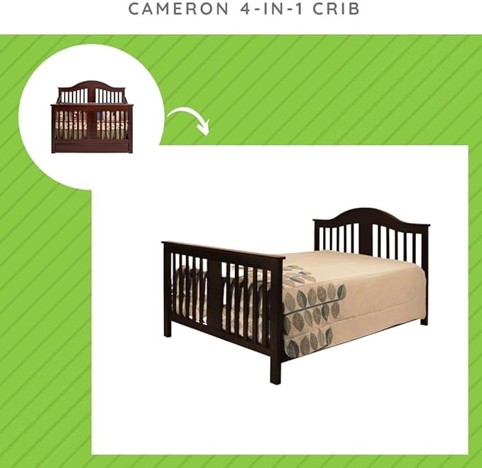 Universal Twin and Full-Size Conversion Kit Bed Rails for Davinci Baby Convertible Cribs - Solid Wood Rail - Toddler & Adult Bed Rail for Twin & Full-Size Bed - Nursery Furniture (Espresso)