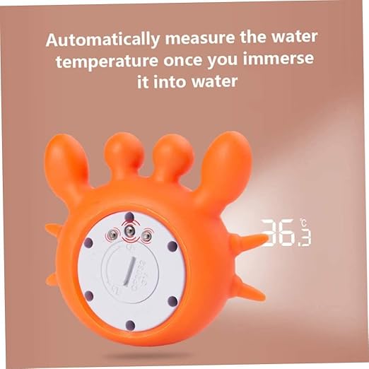 Digital Baby Bath Thermometer Baby Safety, Room Thermometer with LED Display Temperature Warning, Infant Bath Toys Floating Toy