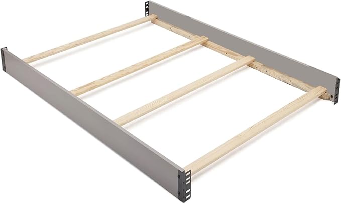 Full-Size Conversion Kit Bed Rails Compatible with Tribeca Convertible Crib by Delta Children - Solid Wood Rail #0050 - Toddler & Adult Bed Rail for Full-Size - Nursery Furniture (Grey - 026)