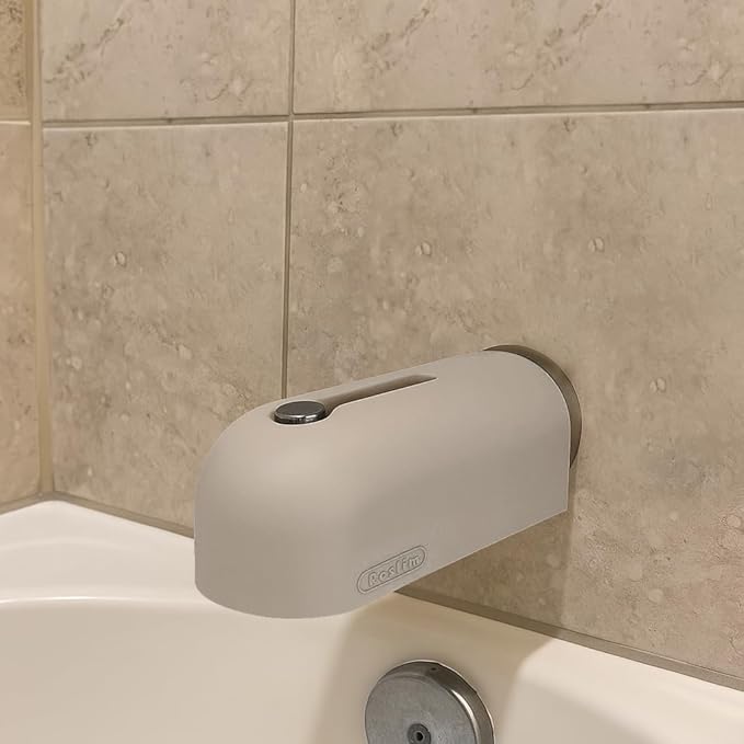 Faucet Cover Bathtub, Soft Silicone Tub Spout Cover, Faucet Protector for Kids, Bath Spout Guard for Bathtubs, Bathroom Tub Faucet Cover, Water Spout Cover for Child Safety, Universal Fit（Taupe）
