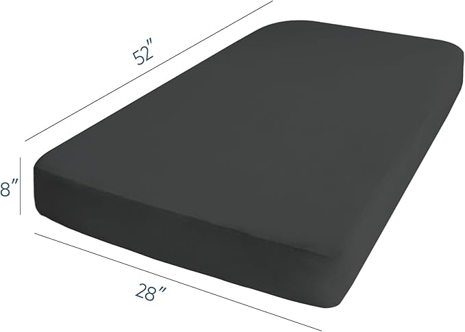 Stretchy Crib Sheets for Boys or Girls, 4 Pack Baby Sheets Fitted for Standard Crib and Toddler Mattress 52" x 28", Soft and Breathable Fitted Crib Sheets Neutral, Grey & Black