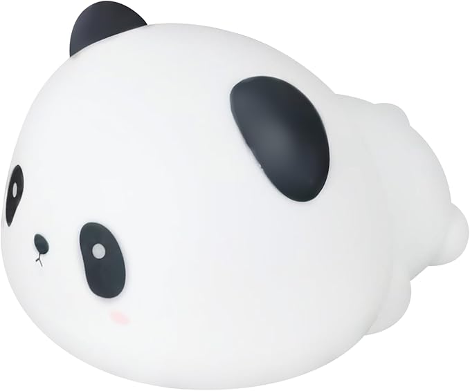 loatme Night Light for Kids, Rechargeable Dimmable Silicone LED Nightlight with 7 Colors, Baby Nursery Night Lamp, Touch Squishy Lamp, Cute Gifts for Girls, Boys, Toddler Room Decor, Lying Panda