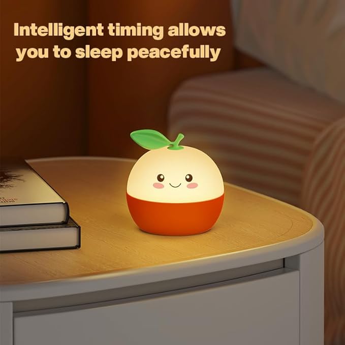 DNBFLLK Tangerine Night Light,Cute Orange Sleep Light,Night Light for Kids,Charming lamp Decoration for Children's Rooms, Delightful Gifts for Baby Boys and Girls, Christmas Presents