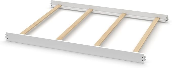Full-Size Conversion Kit Bed Rails for Evolur Cribs - Solid Wood Crib Convertible Kit to Kids Bed - Transitional Style Rails & Easy-to-Install Child Essentials for Safety (White)