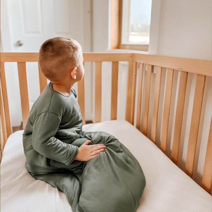 GUNAMUNA Long Sleeve Sleep Sack for Babies, Wearable Sleep Bags, Soft Rayon, 1.0 TOG, Essentials for Newborns