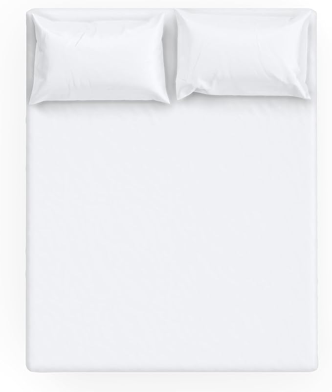 MakeMake Organics Organic Full Fitted Sheet Set GOTS Certified Organic Cotton Fitted Sheet with 2 Pillowcase Ultra Soft Non Toxic Breathable Hypoallergenic Colorful Neutral (Full, Solid Ivory)