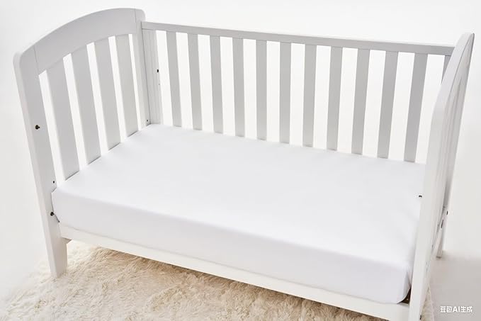 American Baby Company 2 Pack Fitted Crib Sheets 52" x 28" - Ultra Soft Microfiber Crib and Toddler Bed Sheets, White/Gray, Neutral for Boys & Girls