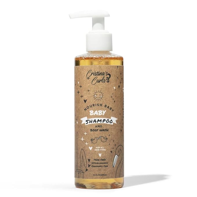 Cristina's Curls Baby Shampoo & Body Wash – Gentle Low-Foam Head-To-Toe Clean For Newborns And Sensitive Skin