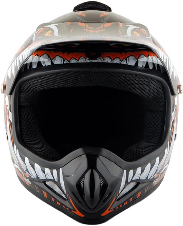 WOW Youth Kids Motocross BMX MX ATV Dirt Bike Dianosour Helmet Dragon + Goggles + Martian Youth Glove Bundle: HJOY MG Bundle