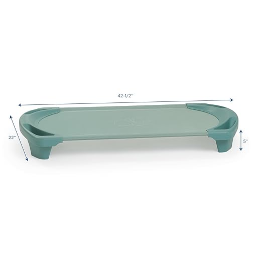 Angeles SpaceLine Cot Toddler Size, Teal, AFB5731GN, Nursery, Daycare and Preschool Portable Nap Cot, Kids Indoor Classroom Sleeping and Rest Cots